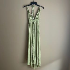 Free People Light Green Bohemian Maxi Dress Size M